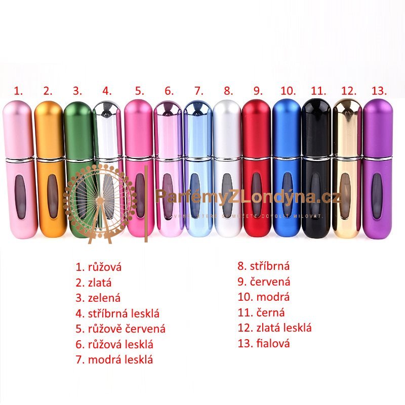 Cestovní rozprašovač na parfém REFILL 5 ml - Barva: Růžově červená