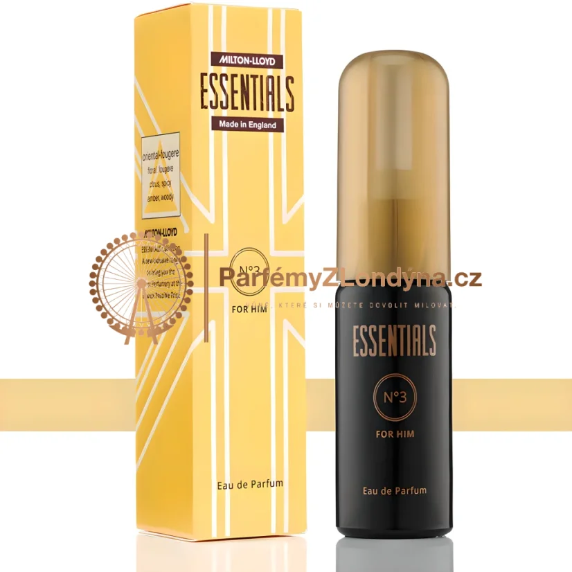 Essentials No. 3 pánská toaletní voda 50ml - flakon a krabička Milton-Lloyd