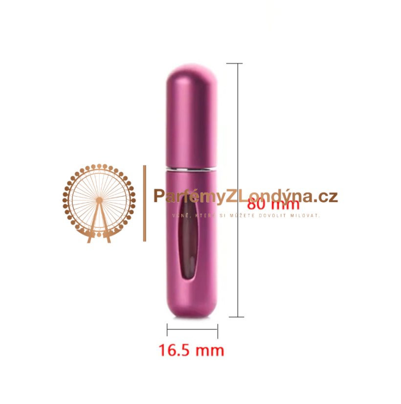 Cestovní rozprašovač na parfém REFILL 5 ml - Barva: Růžově červená