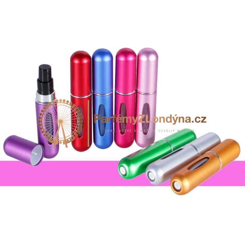 Cestovní rozprašovač na parfém REFILL 5 ml - Barva: Růžově červená