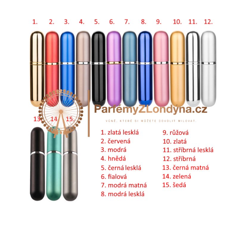 Flakonek na parfém MUB 5 ml - Barva: Zelená